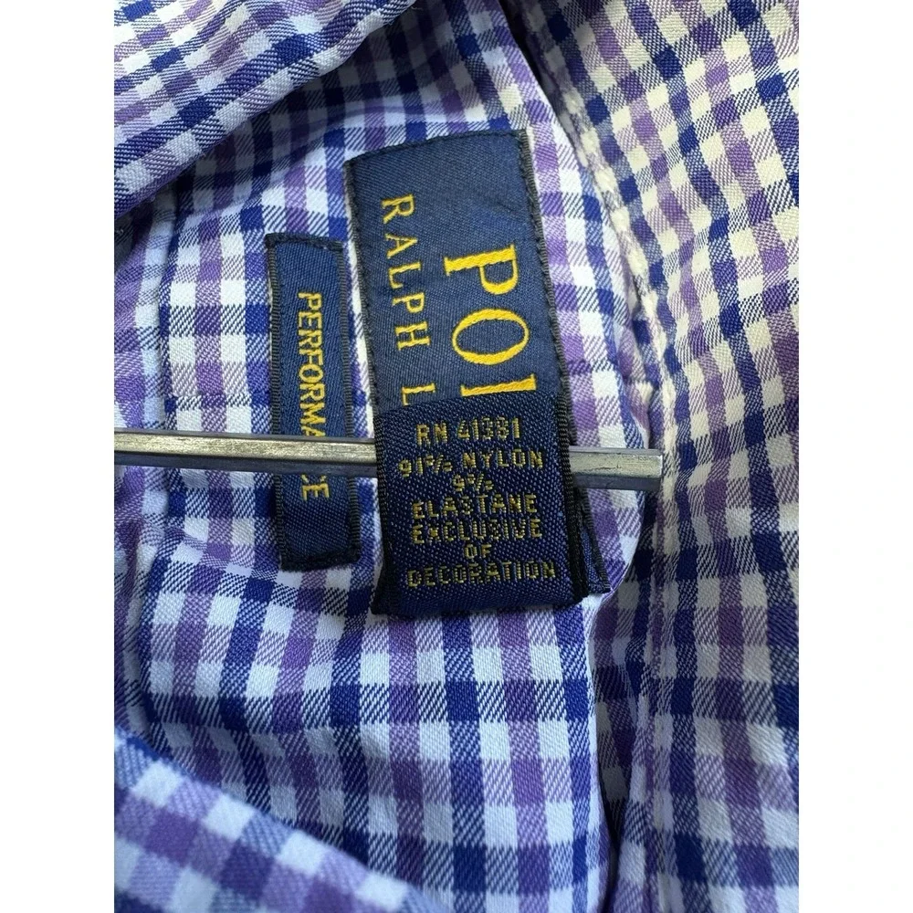 Polo Ralph Lauren Mens Medium Plaid Button Down Shirt Lightweight Performance - Picture 4 of 7